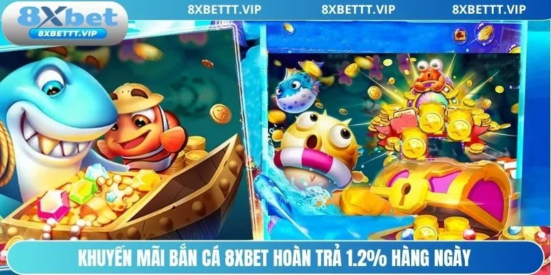 Khuyến mãi bắn cá 8xbet hoàn trả 1.2% cho VIP